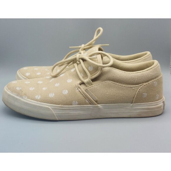 Men's Supra Canvas Tan Skate Sneaker Sz 7 Low Tops Polka Dots - Picture 6 of 13